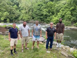 Fishery survey field recon along the Brandywine at breached Dam 3 June 16, 2020